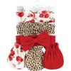 imageHudson Baby Baby Girls Cotton Headband and Scratch Mitten SetRose Leopard