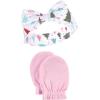 imageHudson Baby Baby Girls Cotton Headband and Scratch Mitten SetSparkle Trees