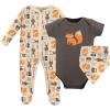 imageHudson Baby Unisex Baby Cotton Sleep and Play Bodysuit and Bandana Bib SetWoodland Creatures