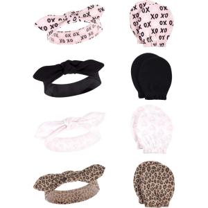 imageHudson Baby Baby Girls Cotton Headband and Scratch Mitten SetBlack Xoxo