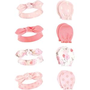 imageHudson Baby Baby Girls Cotton Headband and Scratch Mitten SetBoho Flower