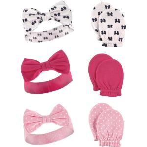imageHudson Baby Baby Girls Cotton Headband and Scratch Mitten SetBows