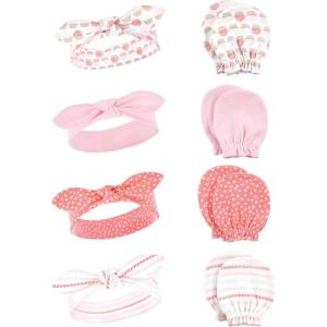 imageHudson Baby Baby Girls Cotton Headband and Scratch Mitten SetCupcake