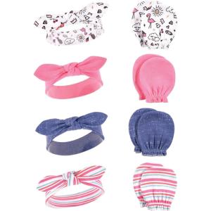 imageHudson Baby Baby Girls Cotton Headband and Scratch Mitten SetDoodle