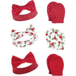 imageHudson Baby Baby Girls Cotton Headband and Scratch Mitten SetHolly