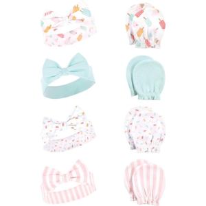 imageHudson Baby Baby Girls Cotton Headband and Scratch Mitten SetIce Cream