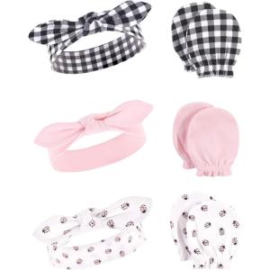 imageHudson Baby Baby Girls Cotton Headband and Scratch Mitten SetLady Bug