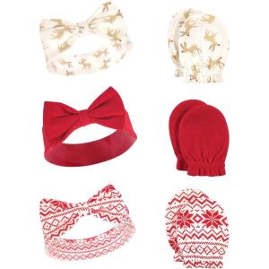 imageHudson Baby Baby Girls Cotton Headband and Scratch Mitten SetReindeer