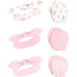 imageHudson Baby Baby Girls Cotton Headband and Scratch Mitten SetRoses