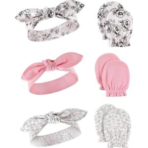 imageHudson Baby Baby Girls Cotton Headband and Scratch Mitten SetToile