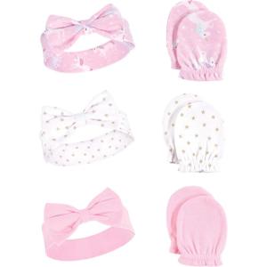 imageHudson Baby Baby Girls Cotton Headband and Scratch Mitten SetUnicorn