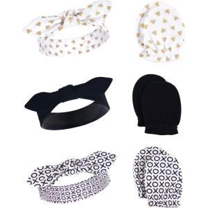 imageHudson Baby Baby Girls Cotton Headband and Scratch Mitten SetXoxo