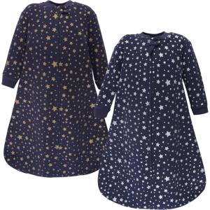 imageHudson Baby Unisex Baby Premium Quilted Long Sleeve Sleeping Bag and Wearable BlanketMetallic Stars