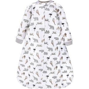 imageHudson Baby Unisex Baby Premium Quilted Long Sleeve Sleeping Bag and Wearable BlanketNeutral Safari