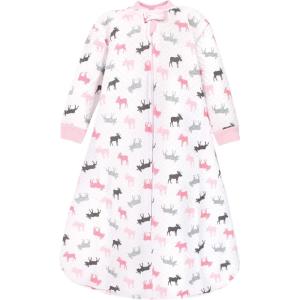 imageHudson Baby Unisex Baby Premium Quilted Long Sleeve Sleeping Bag and Wearable BlanketPink Moose
