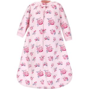 imageHudson Baby Unisex Baby Premium Quilted Long Sleeve Sleeping Bag and Wearable BlanketPink Navy Floral