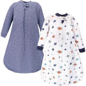 imageHudson Baby Unisex Baby Premium Quilted Long Sleeve Sleeping Bag and Wearable BlanketSpace