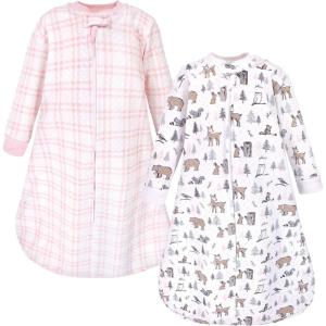 imageHudson Baby Unisex Baby Premium Quilted Long Sleeve Sleeping Bag and Wearable BlanketWinter Forest 2pack