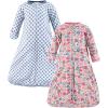 imageHudson Baby BabyCotton LongSleeve Wearable Sleeping Bag Sack BlanketPink Blue Pretty Floral