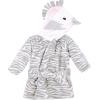 imageHudson Baby Unisex Baby Plush Animal Face BathrobeGray Zebra