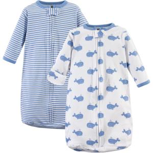 imageHudson Baby BabyCotton LongSleeve Wearable Sleeping Bag Sack BlanketBlue Whales