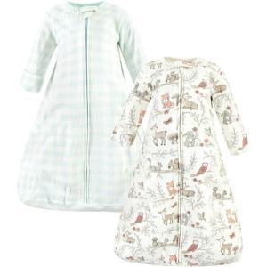 imageHudson Baby BabyCotton LongSleeve Wearable Sleeping Bag Sack BlanketGirl Woodland Pals Long Sleeve