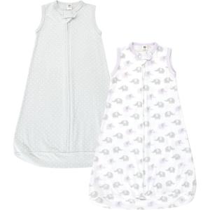 imageHudson Baby BabyCotton LongSleeve Wearable Sleeping Bag Sack BlanketLilac Elephants Sleeveless