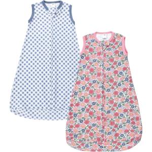 imageHudson Baby BabyCotton LongSleeve Wearable Sleeping Bag Sack BlanketPink Blue Pretty Floral