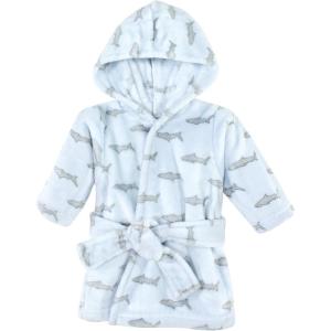 imageHudson Baby Unisex Baby Plush Animal Face BathrobeBlue Shark