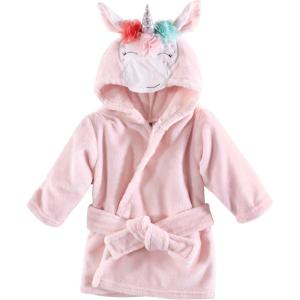 imageHudson Baby Unisex Baby Plush Animal Face BathrobeBlue Whimsical Unicorn