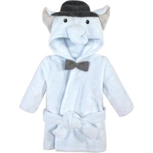 imageHudson Baby Unisex Baby Plush Animal Face BathrobeBowtie Elephant