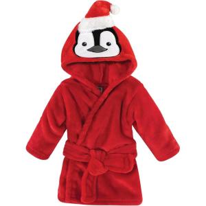 imageHudson Baby Unisex Baby Plush Animal Face BathrobeBoy Penguin