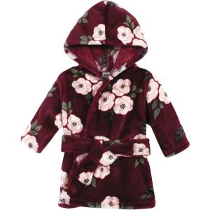 imageHudson Baby Unisex Baby Plush Animal Face BathrobeBurgundy Floral