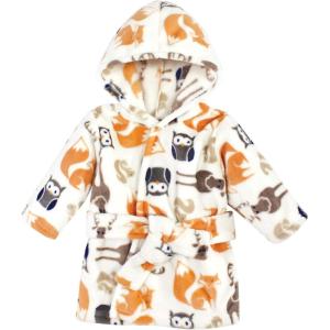 imageHudson Baby Unisex Baby Plush Animal Face BathrobeForest