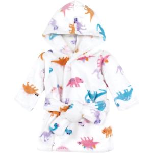 imageHudson Baby Unisex Baby Plush Animal Face BathrobeGirl Dinosaur