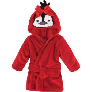 imageHudson Baby Unisex Baby Plush Animal Face BathrobeGirl Penguin