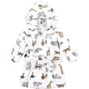 imageHudson Baby Unisex Baby Plush Animal Face BathrobeModern Safari