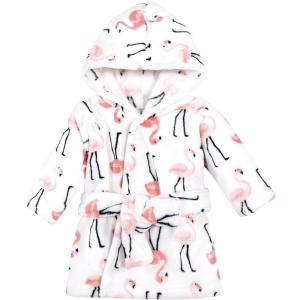 imageHudson Baby Unisex Baby Plush Animal Face BathrobePink Flamingo