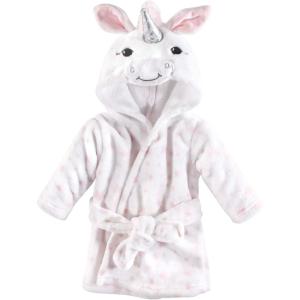 imageHudson Baby Unisex Baby Plush Animal Face BathrobeWhite Unicorn
