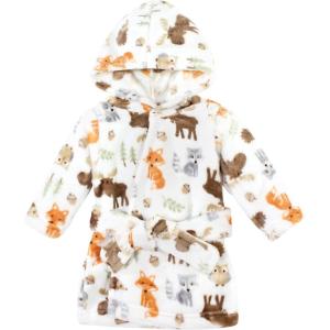 imageHudson Baby Unisex Baby Plush Animal Face BathrobeWoodland