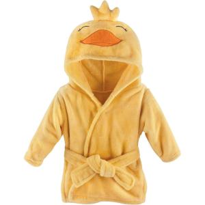 imageHudson Baby Unisex Baby Plush Animal Face BathrobeYellow Duck