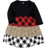 imageHudson Baby Baby Girls Cotton DressesBuffalo Plaid Leopard Black