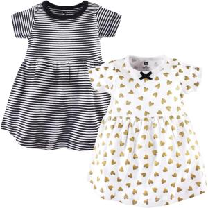imageHudson Baby Baby Girls Cotton DressesBlack Gold Heart