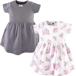 imageHudson Baby Baby Girls Cotton DressesPink Gray Floral