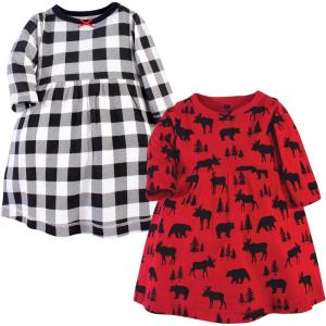 imageHudson Baby Baby Girls Cotton DressesRed Moose Bear