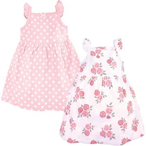 imageHudson Baby Baby Girls Cotton DressesSoft Pink Roses
