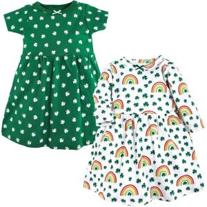 imageHudson Baby Baby Girls Cotton DressesSt Patricks Rainbow