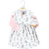imageHudson Baby Baby Girls Cotton Dress and Cardigan SetBunny Floral