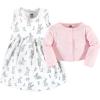 imageHudson Baby Baby Girls Cotton Dress and Cardigan SetBunny Floral