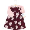 imageHudson Baby Baby Girls Cotton Dress and Cardigan SetBurgundy Floral